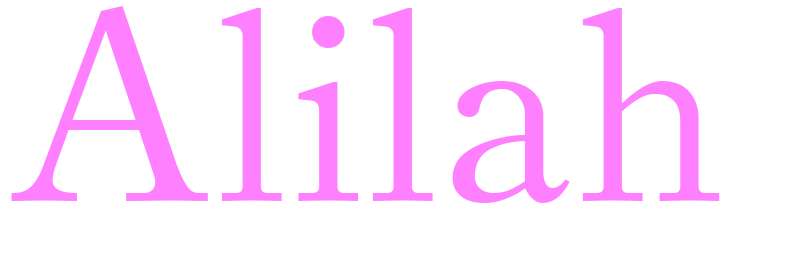Alilah - girls name