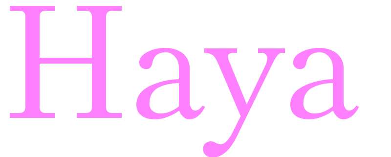 Haya - girls name
