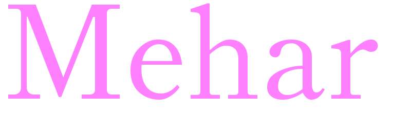 Mehar - girls name