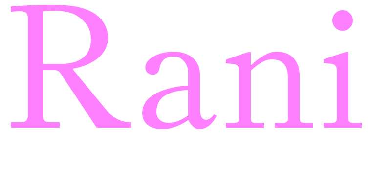 Rani - girls name