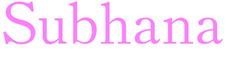 Subhana - girls name