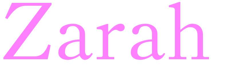 Zarah - girls name