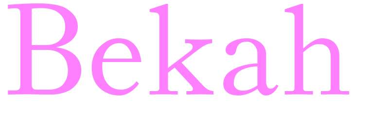 Bekah - girls name