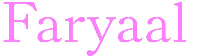 Faryaal - girls name