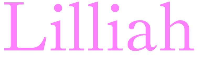 Lilliah - girls name